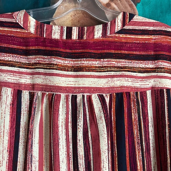 Zac & Rachel Red and Cream Striped Blouse - Picture 7 of 15